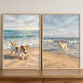 Playful Pups at the Beach Digital Art Set