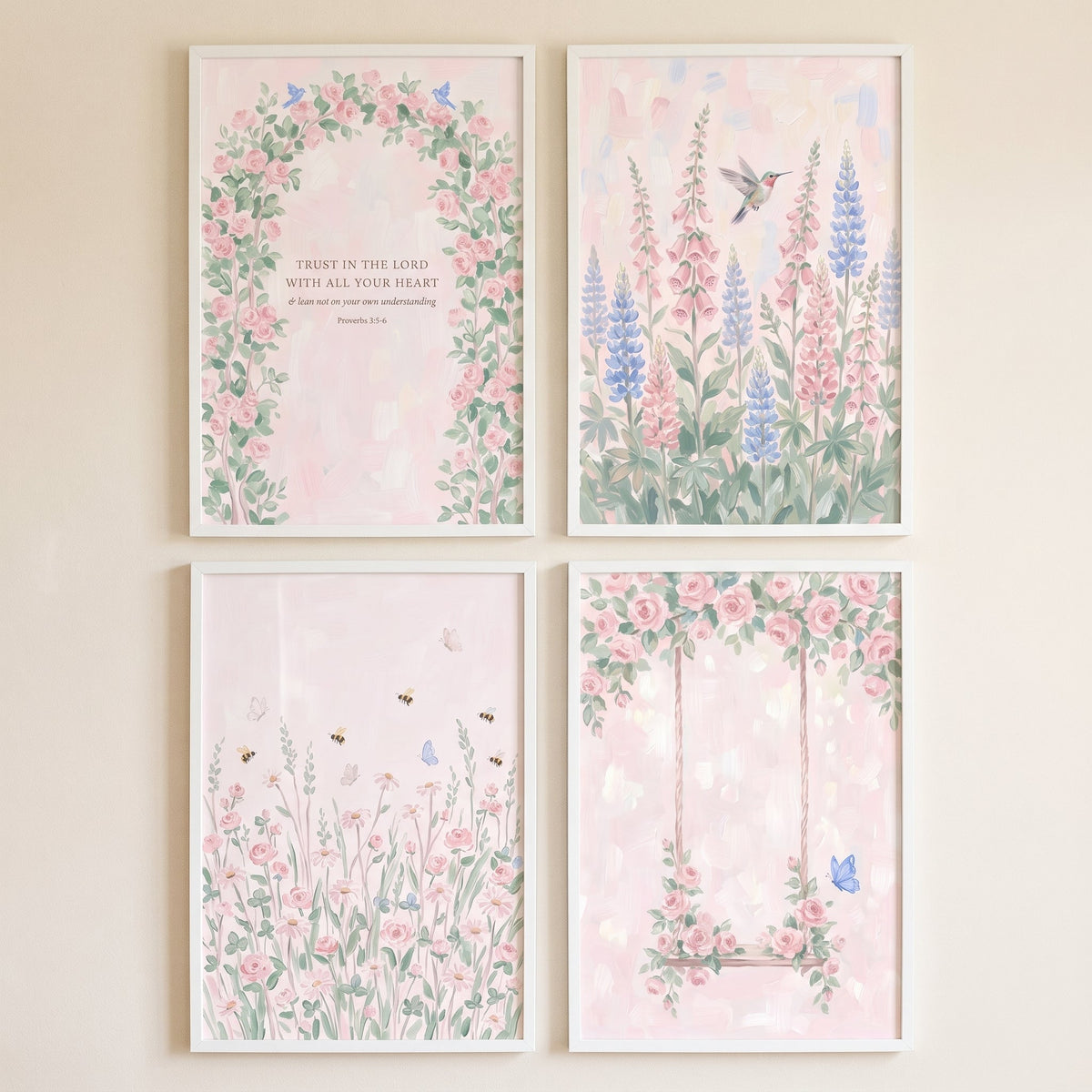 Pastel Botanical Garden Digital Wall Art Set