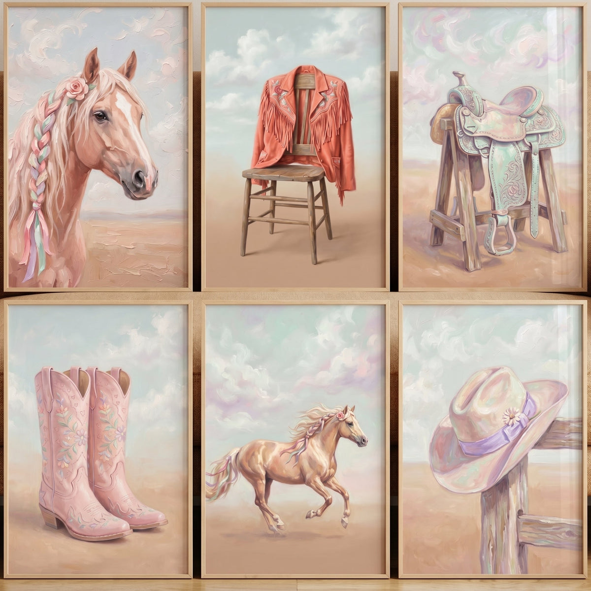 Pastel Western Vibe Digital Art Gallery Wall Set