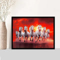 Running White Horses at Sunset Digital Artwork