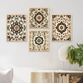 Boho Floral Damask Digital Art Set