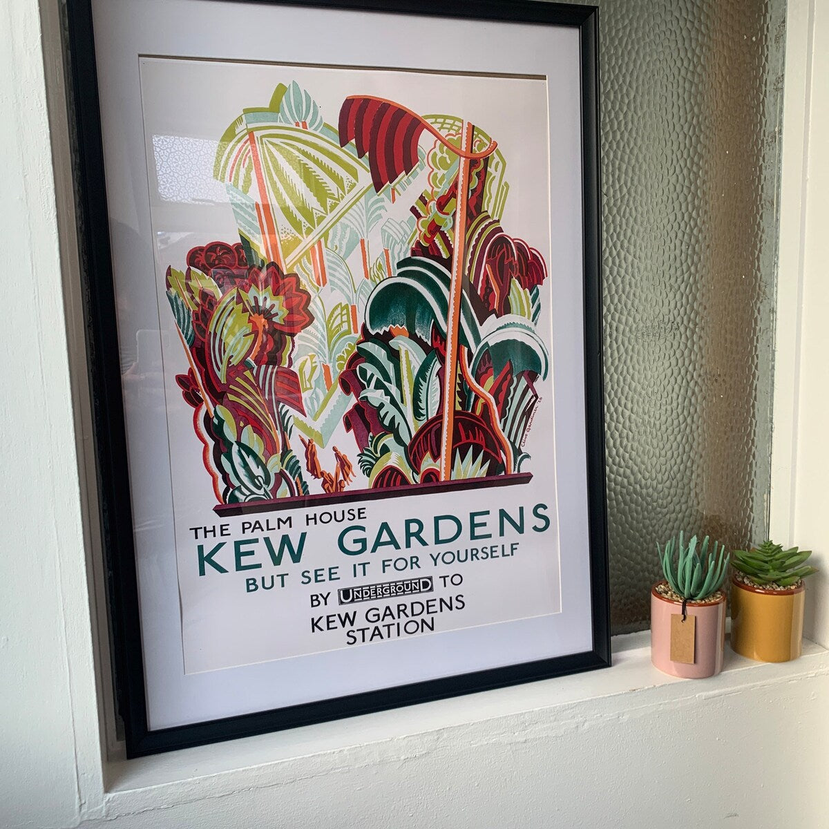 Kew Gardens Palm House Vintage Travel Poster Digital Download