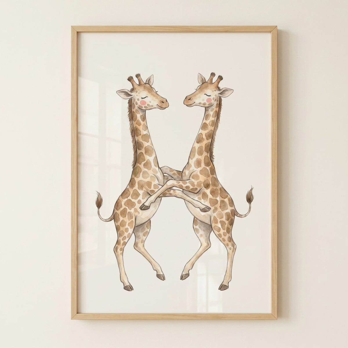 Dancing Giraffes Digital Art Print