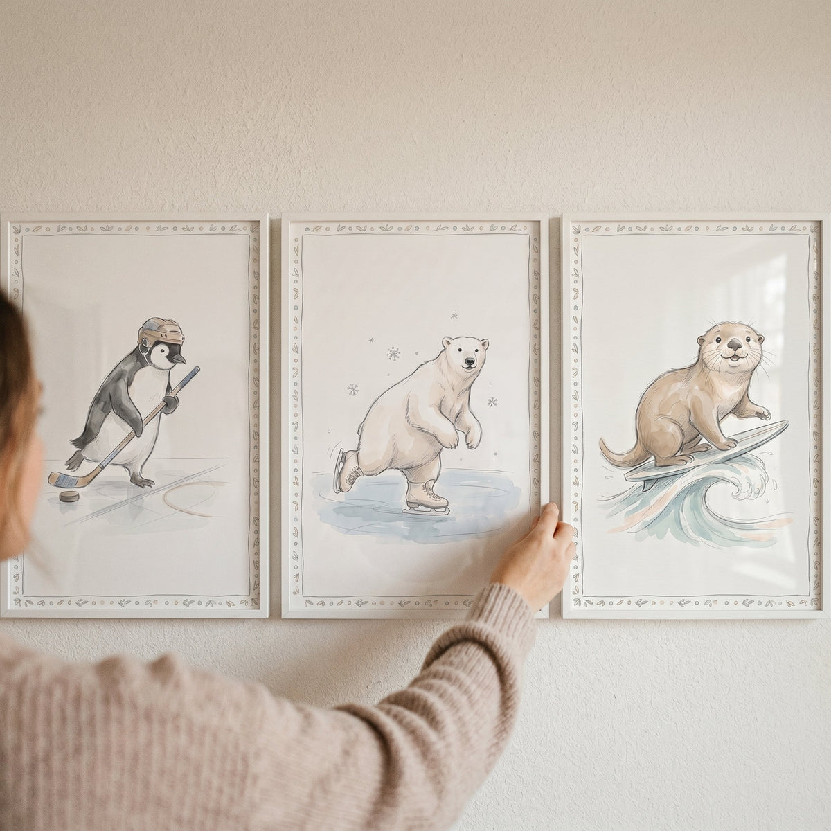 Winter Animal Sports Trio Digital Art
