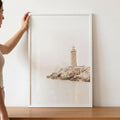Serene Coastal Lighthouse Digital Art Print