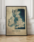 Great Britain 1600 Vintage Map Digital Art