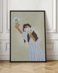Girl with Daisies Digital Print