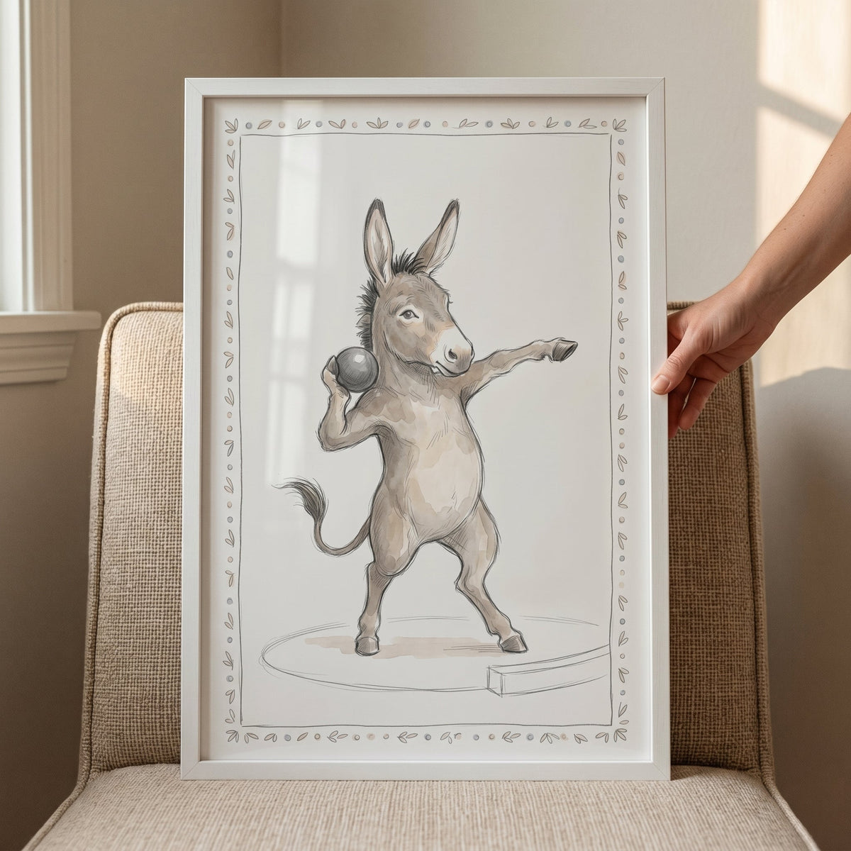 Charming Circus Donkey Digital Art Print