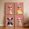 Quirky Farm Animals in Sunglasses Digital Art Set