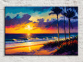 Tropical Sunset Beach Digital Art