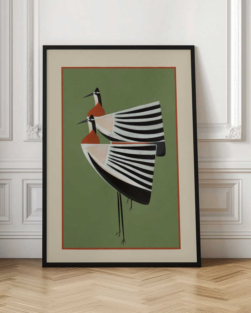 Abstract Crane Duo Digital Art