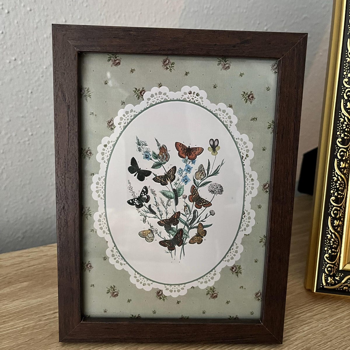 Vintage Butterfly Bouquet Digital Art Print