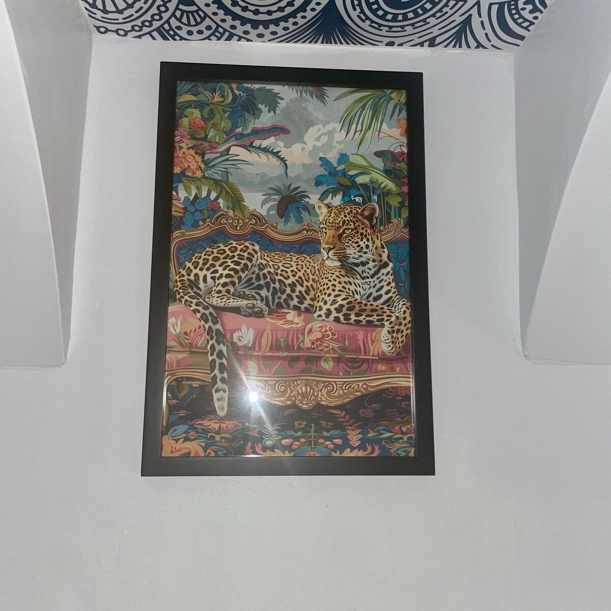Leopard on Vintage Sofa Jungle Digital Artwork