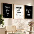 Inspirational Typography Triptych Digital Art
