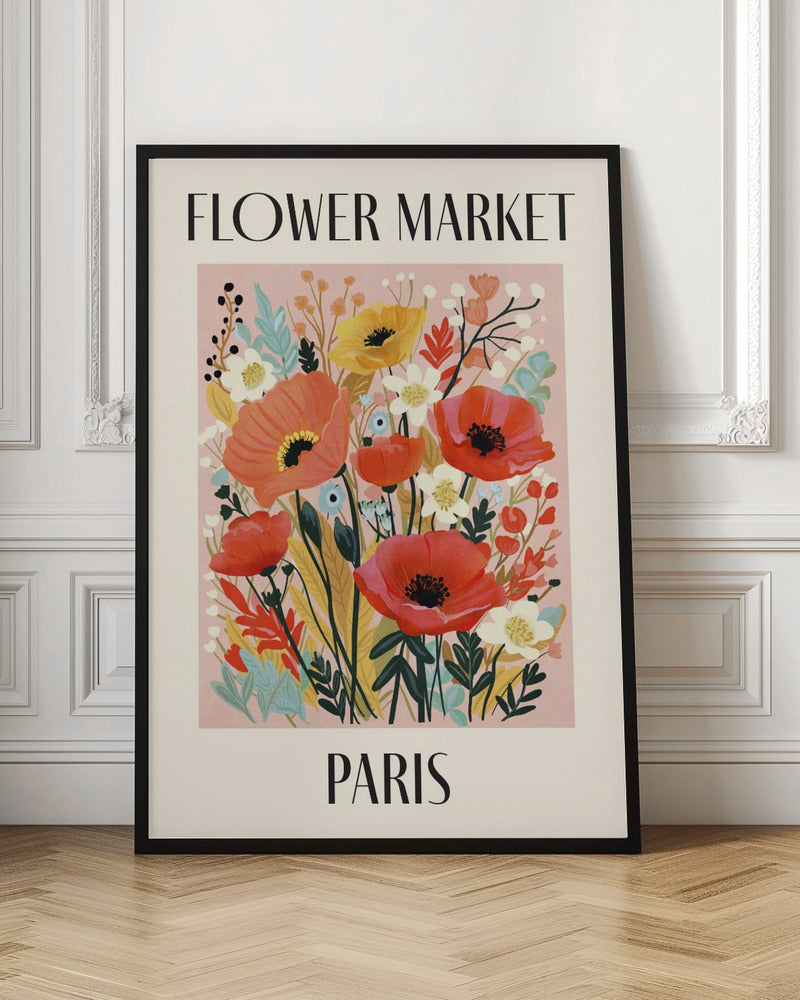 Paris Flower Market Botanical Digital Art Print