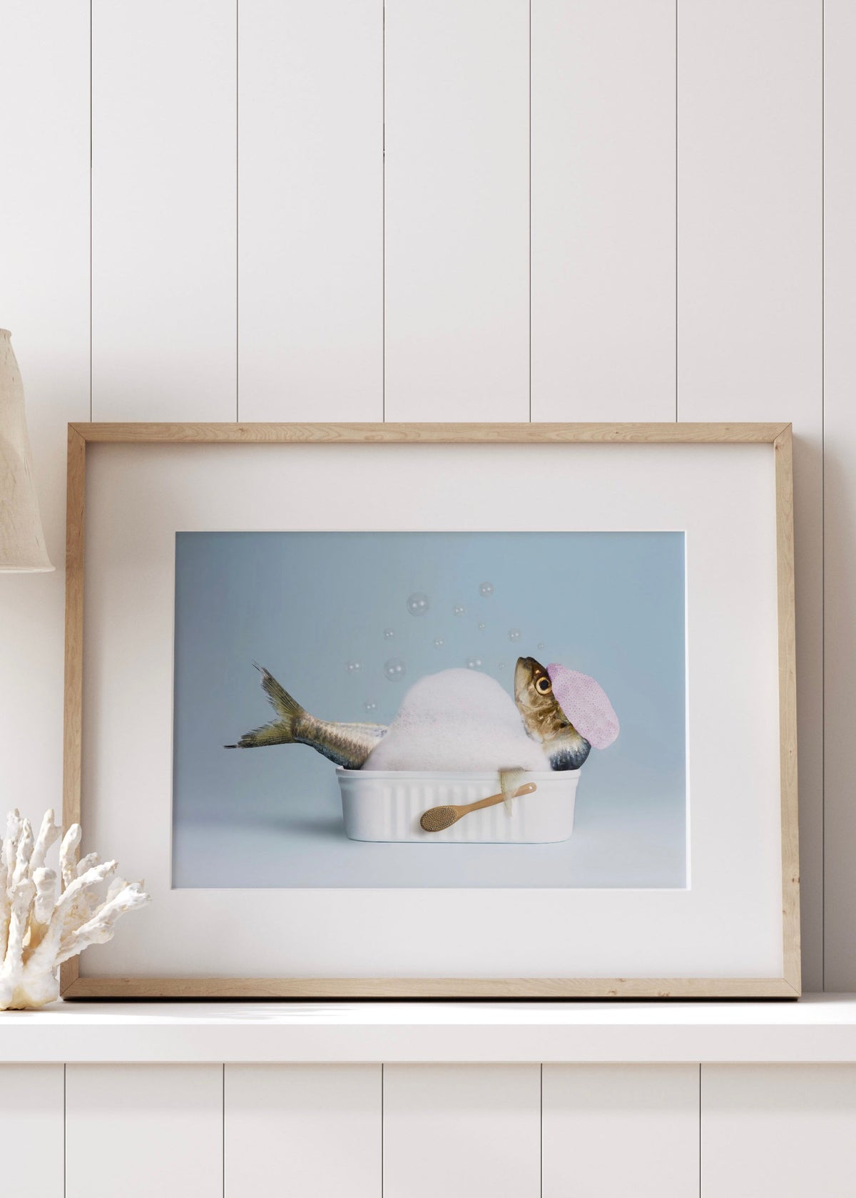 Funny Fish in Bubble Bath Digital Artwork