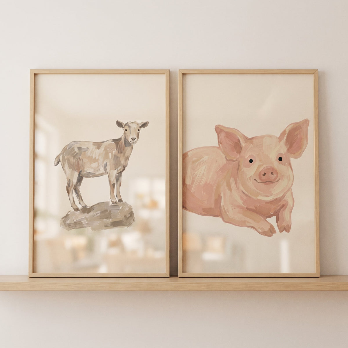 Charming Farm Animals Digital Art Set