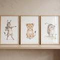 Sporty Safari Animals Watercolor Trio Digital Art