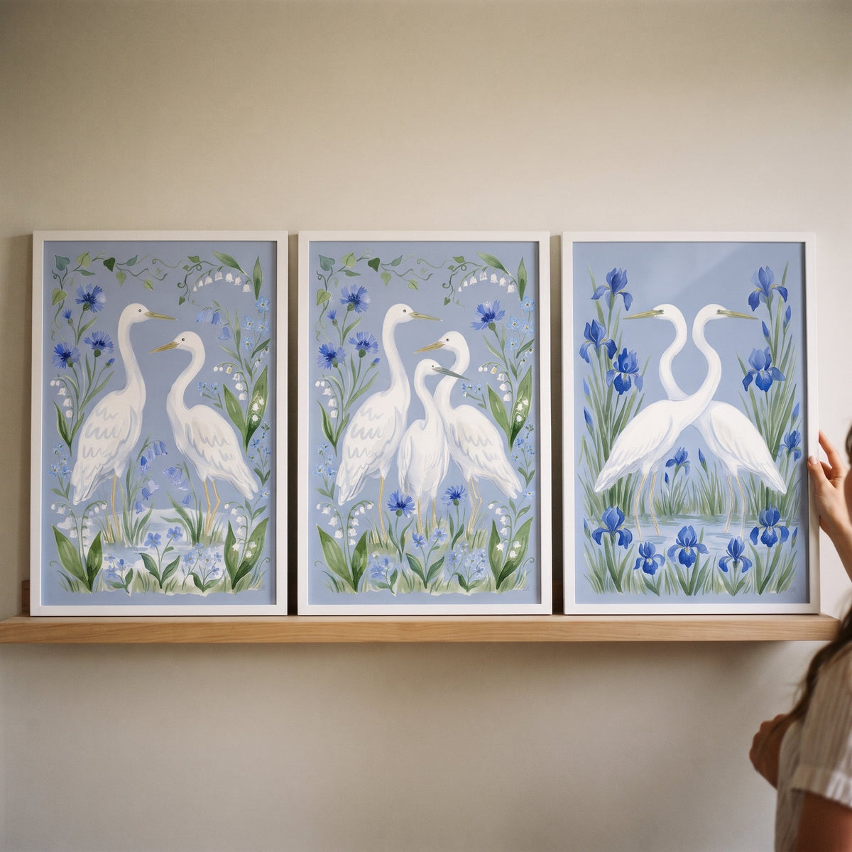 Blue Heron Trio Digital Art Collection