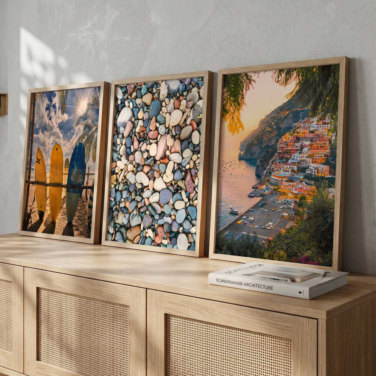 Coastal Vacation Memories Triptych Digital Print