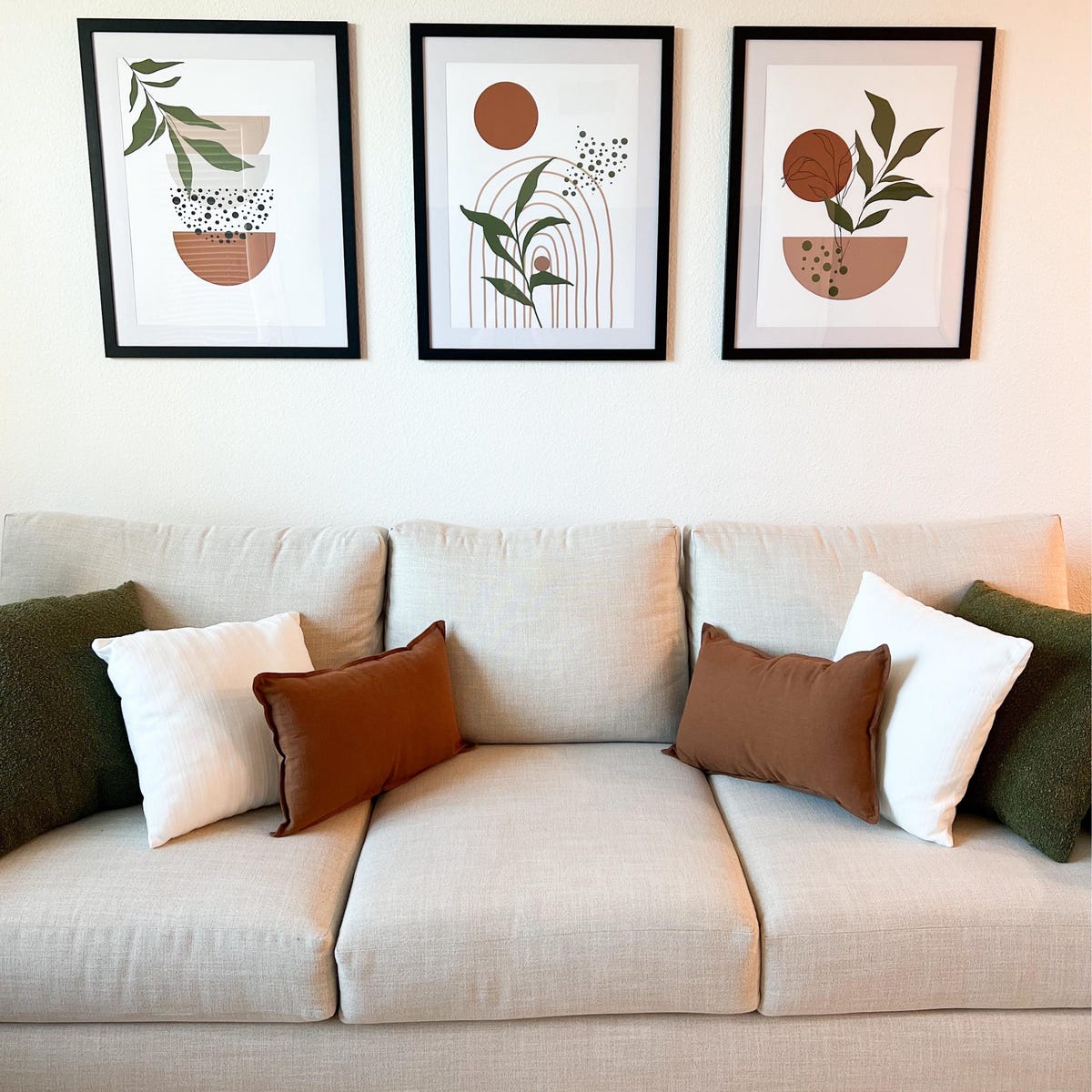 Boho Botanical Triptych Digital Wall Art
