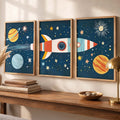 Celestial Space Adventure Triptych