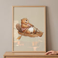 Happy Beaver Rowing Digital Art
