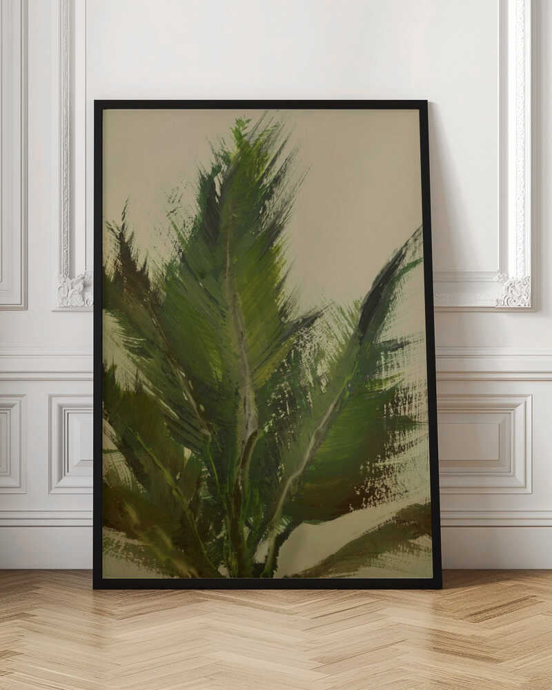 Abstract Green Palm Frond Digital Artwork