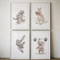 Sporty Animal Friends Digital Art Set