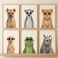 Cool Safari Animals Wearing Sunglasses Digital Art Set