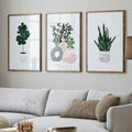 Botanical Vases Triptych Digital Artwork