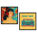 Retro Music Vibes Digital Art Set