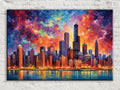 Vibrant Chicago Skyline Impressionist Digital Art