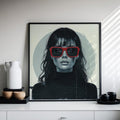 Red Sunglasses Modern Woman Digital Art