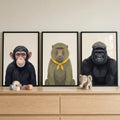 Dapper Primate Trio Digital Art Collection