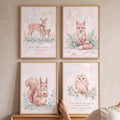Watercolor Woodland Nursery Animal Quotes Digital Art Print Set