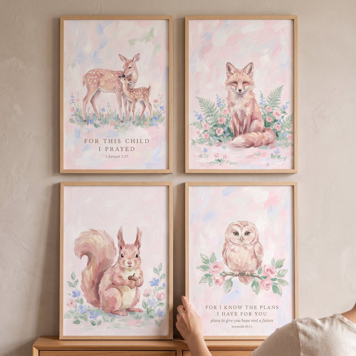 Watercolor Woodland Nursery Animal Quotes Digital Art Print Set