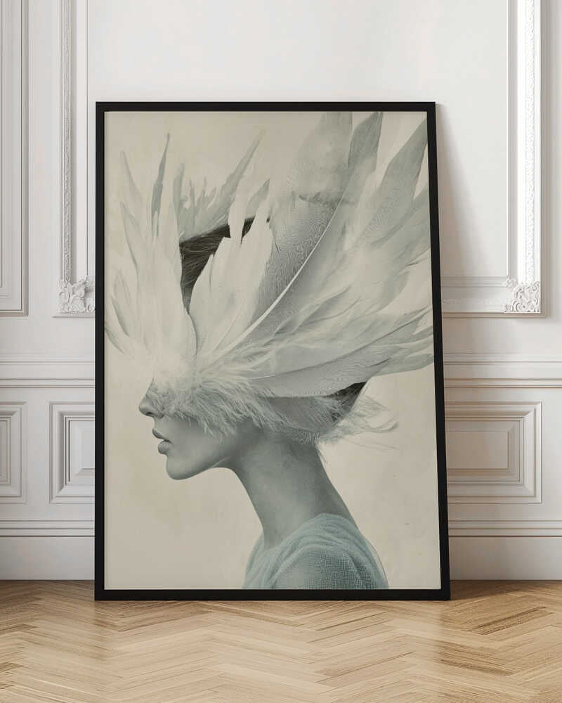 Ethereal Feather Profile High-Resolution Digital Artwork