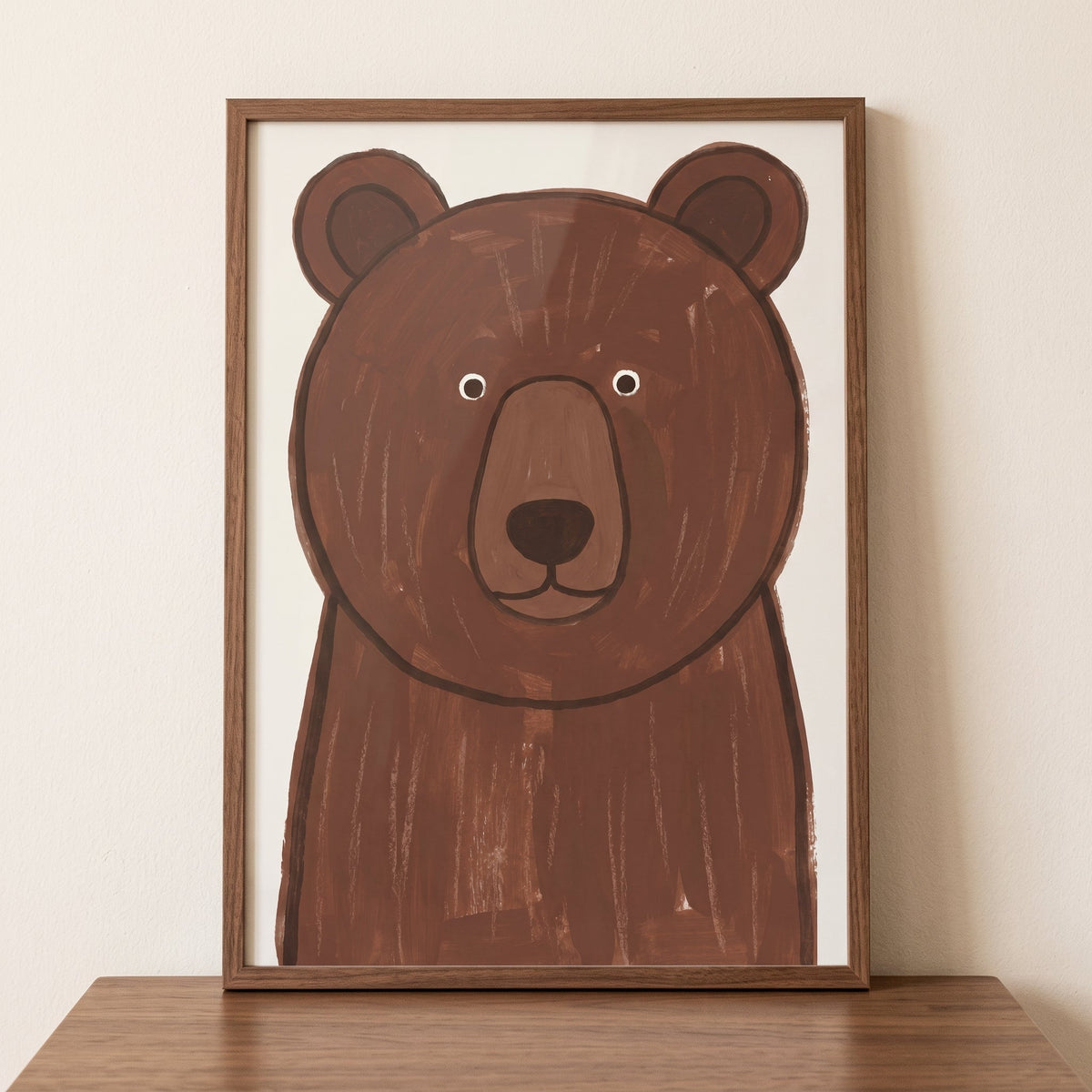 Charming Brown Bear Digital Art Print