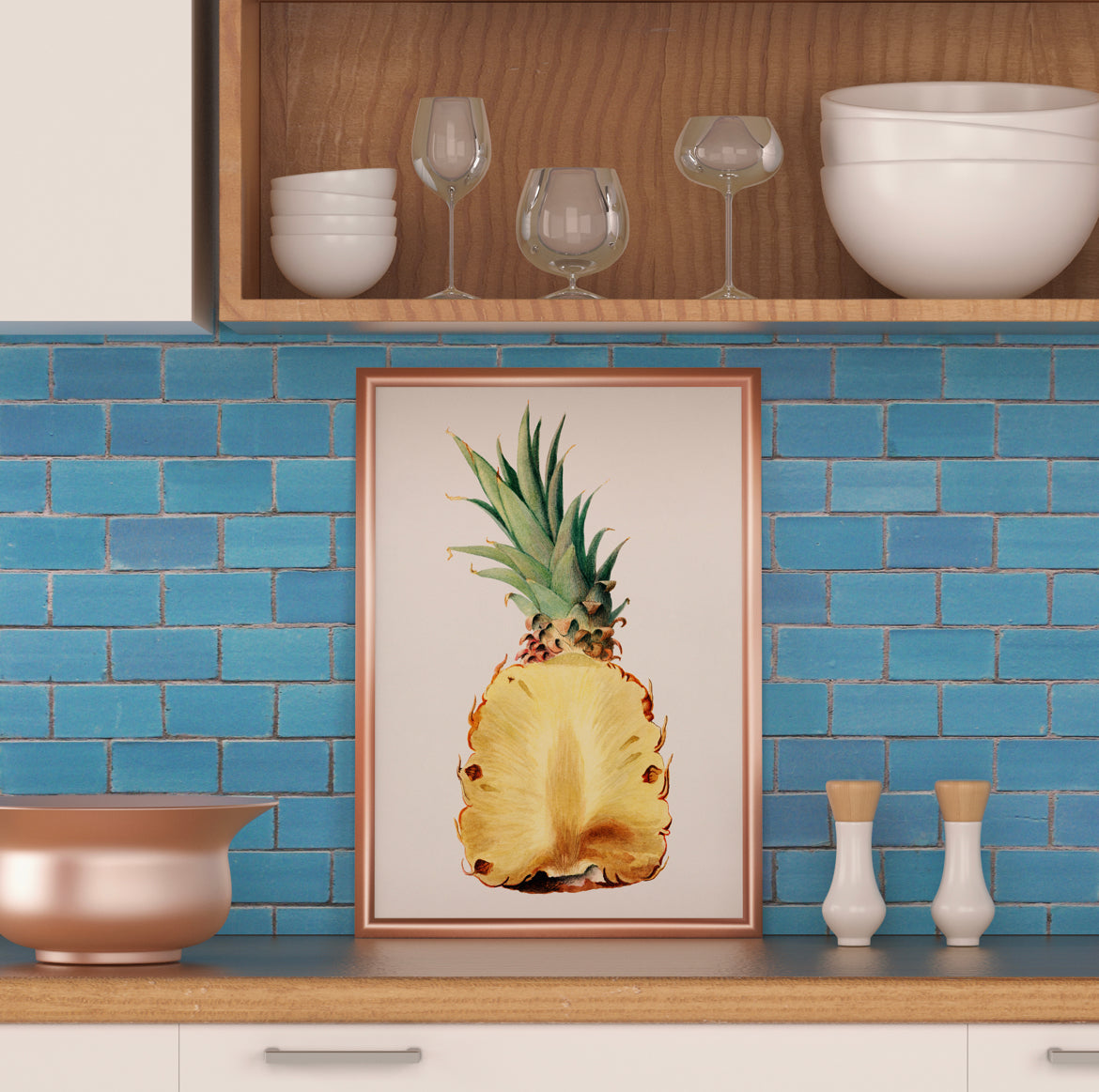 Watercolor Pineapple Slice Digital Artwork