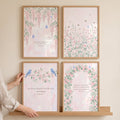 Pink Floral Christian Scripture Digital Wall Art Set