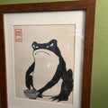 Grumpy Samurai Frog Digital Art Print