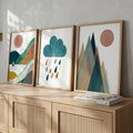 Abstract Scandinavian Landscape Triptych