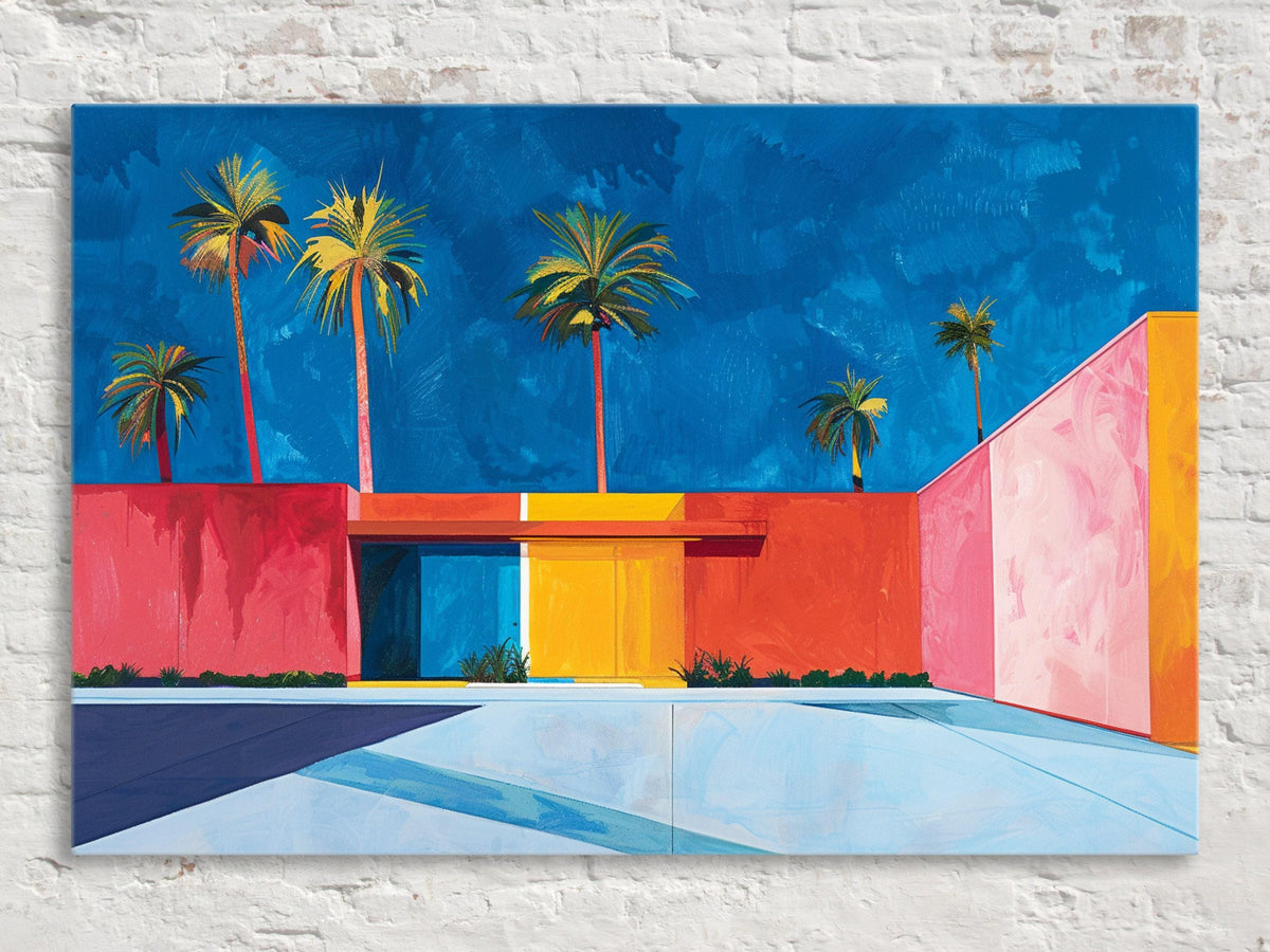 Vibrant Palm Springs Mid-Century Modern Digital Art