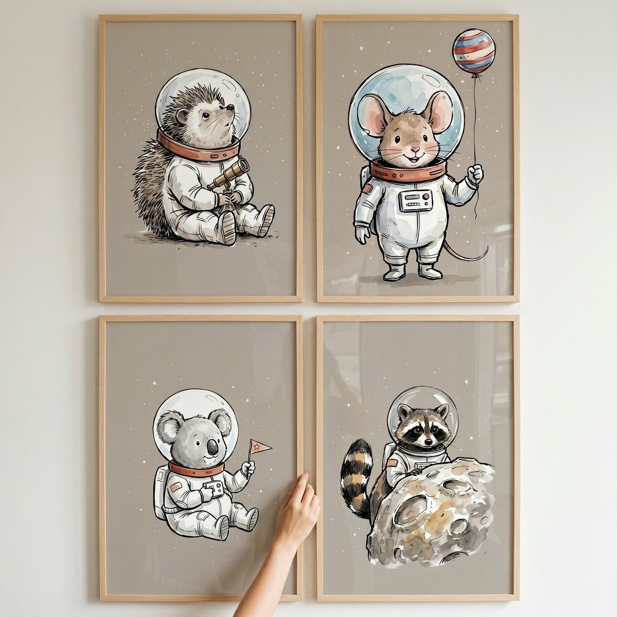 Space Explorer Animals Digital Art Bundle