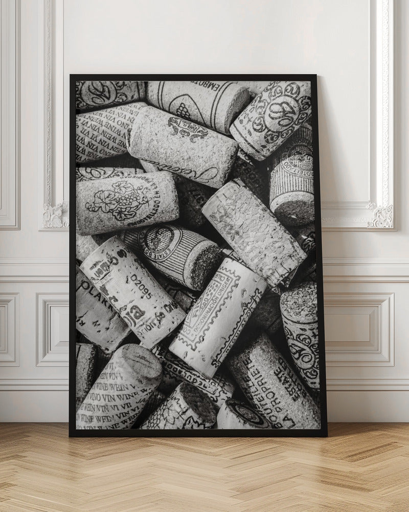 Monochrome Wine Corks Digital Print
