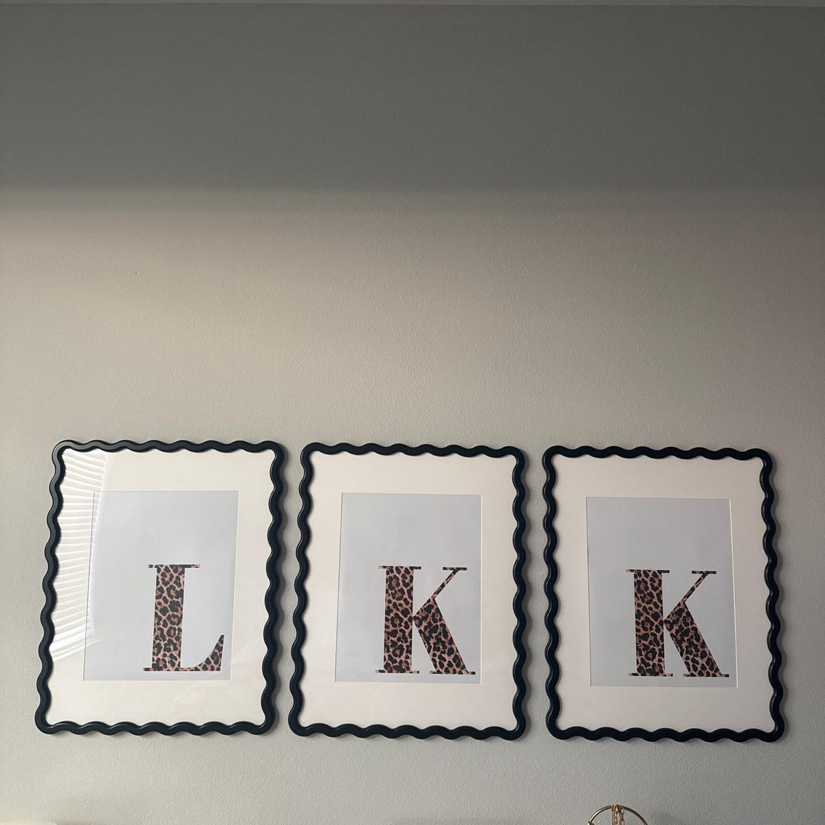 Chic Leopard Print Monogram Art Print Set