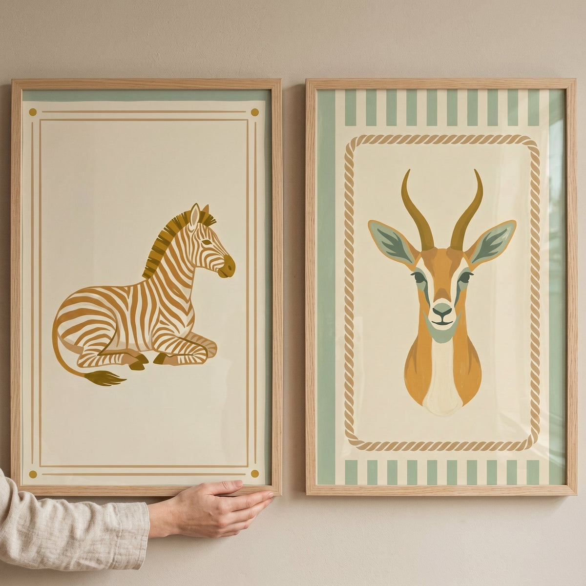 Vintage Safari Animals Digital Art Set