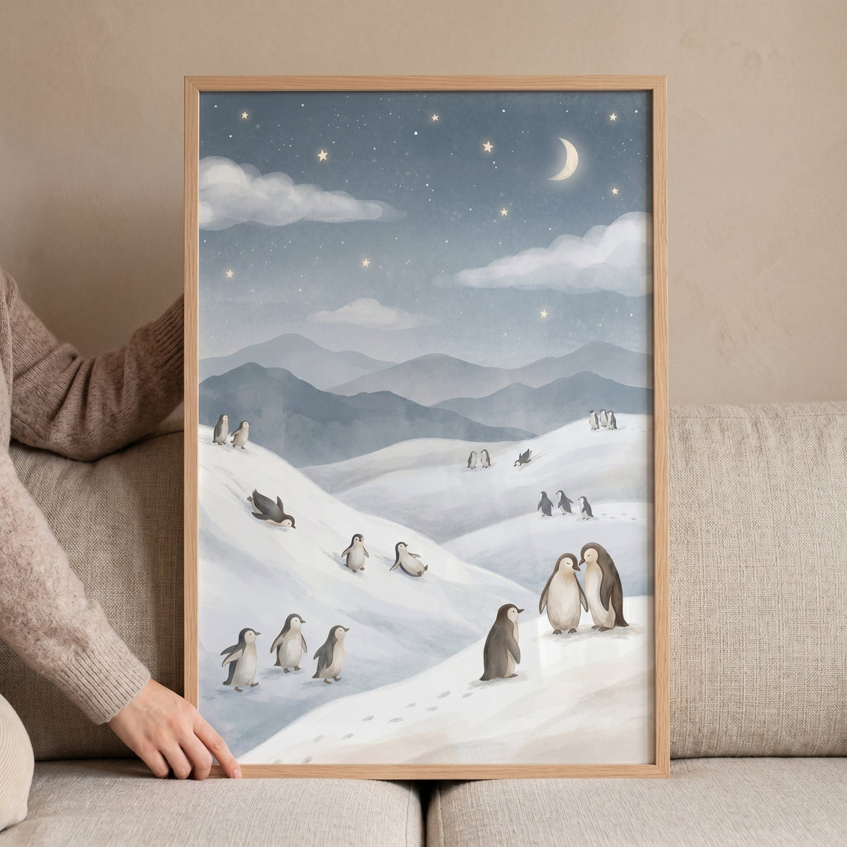 Midnight Penguin Waltz Digital Art