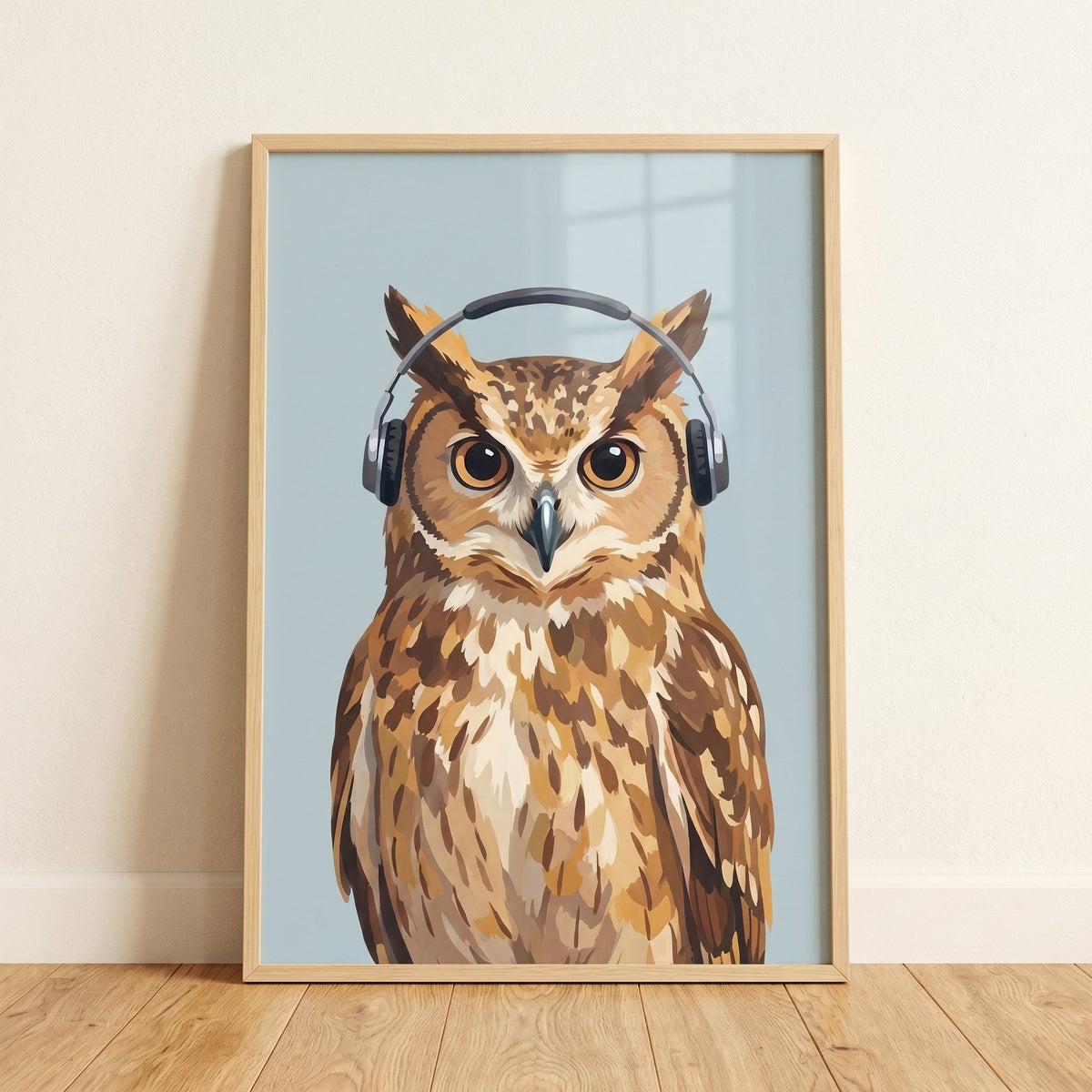 DJ Owl with Headphones